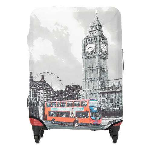 Чехол на чемодан Gianni Conti 9019L travel London, серый в Декатлон