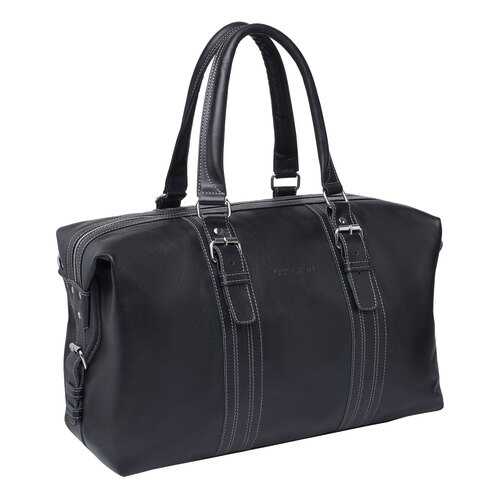 Дорожная сумка кожаная Lakestone 974020 черная 48 x 23 x 28 в Декатлон
