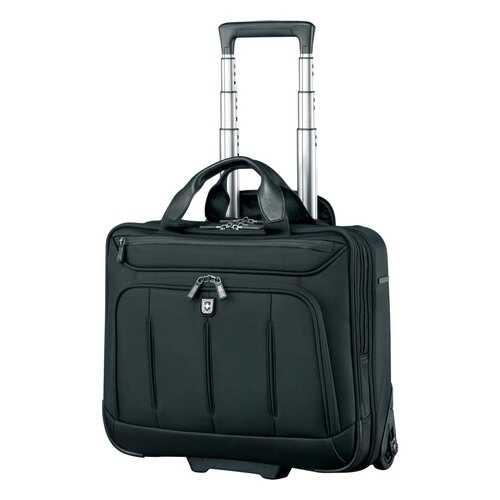 Дорожная сумка кожаная Victorinox One Rolling Briefcase черная 42 x 21 x 40 в Декатлон