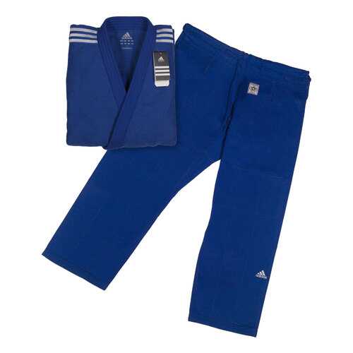 Кимоно для дзюдо Adidas подростковое Champion 2 IJF Slim Fit синее 150 см в Декатлон