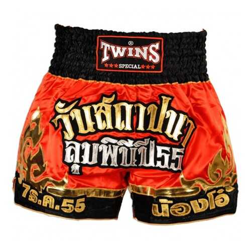 Шорты для тайского бокса Twins T-35 THAI BOXING SHORTS красно-золотые в Декатлон