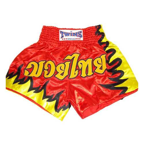 Шорты для тайского бокса Twins T-6 THAI BOXING SHORTS пламя огня красные в Декатлон