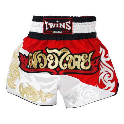 Шорты для тайского бокса Twins T-8 THAI BOXING SHORTS красно-белые в Декатлон