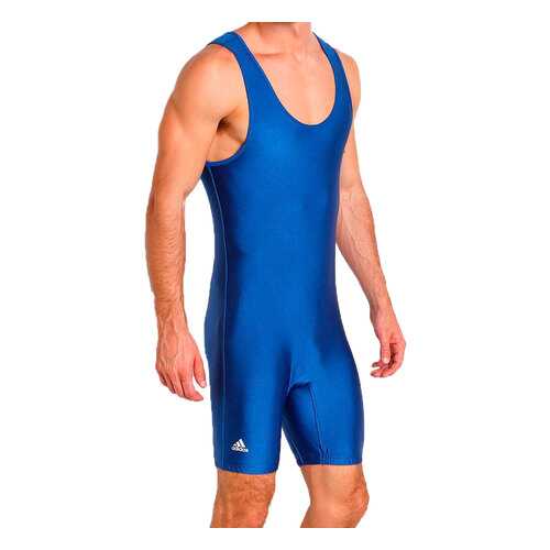 Трико борцовское Adidas детское Wrestling Solid Singlet синее YL 152 см в Декатлон