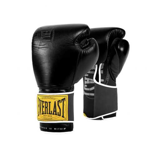 Боксерские перчатки тренировочные Everlast 1910 Classic P00001711 черные 14 унций в Декатлон