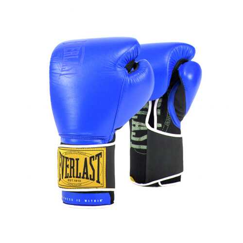 Боксерские перчатки тренировочные Everlast 1910 Classic синие 16 унций в Декатлон