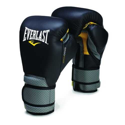 Боксерские перчатки тренировочные Everlast Ergo Foam черные 12 унций в Декатлон