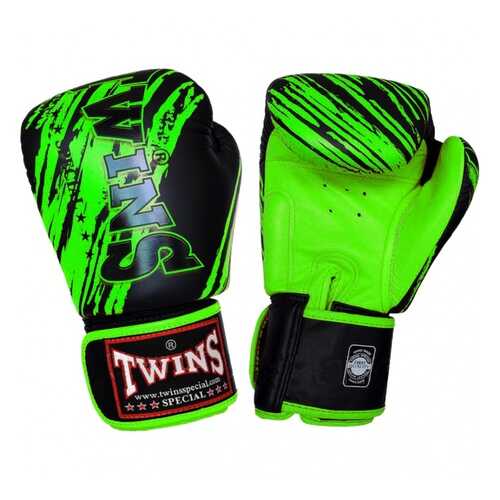 Боксерские перчатки Twins FTBGL1F-TW2 Fancy Training Bag Gloves черные/зеленые 6 унций в Декатлон