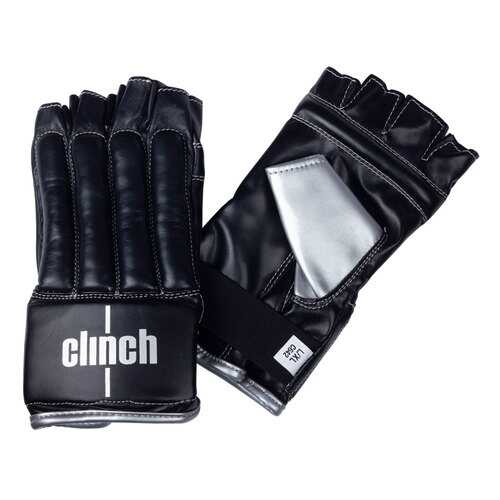 Clinch Перчатки снарядные (Шингарты) Clinch Bag Gloves Cut Finger черно-серебристые в Декатлон