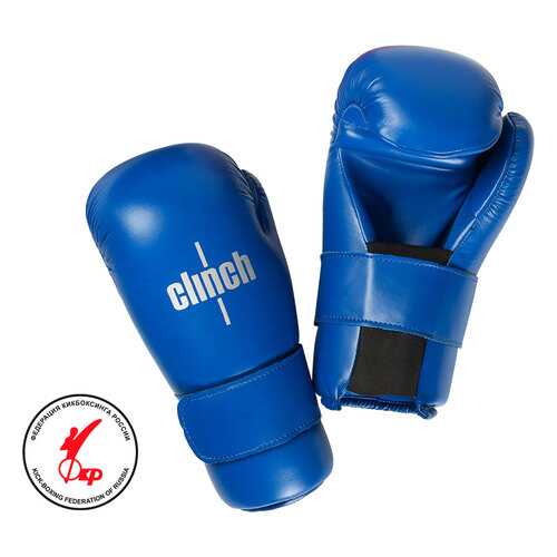 Перчатки полуконтакт Clinch Semi Contact Gloves Kick L синие 8 унций в Декатлон