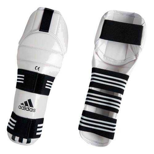 Защита голени и колена для тхэквондо Adidas WTF Shin & Knee Pad Protector белая S в Декатлон