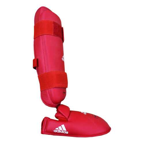 Защита голени и стопы Adidas WKF Shin & Removable Foot красная XS в Декатлон