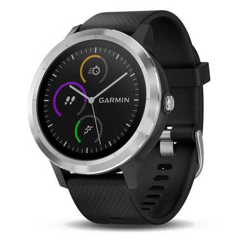 Умные часы Garmin Vivoactive 3 Silicone Steel/Black в Декатлон