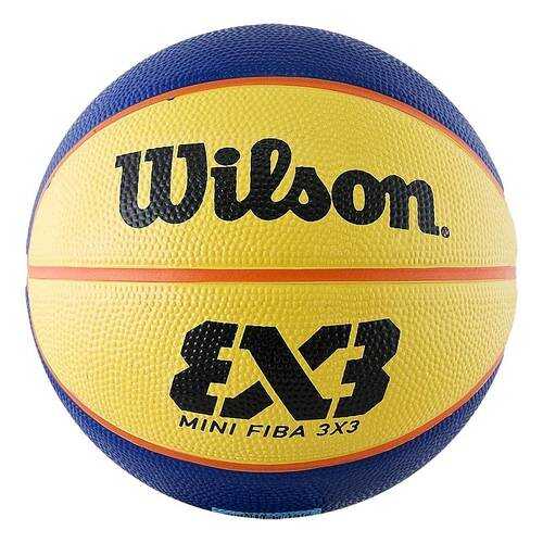 Баскетбольный мяч Wilson FIBA 3x3 Mini Rubber Basketball №3 blue/yellow в Декатлон