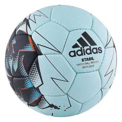 Мяч гандбольный Adidas Stabil Replique 2017, 1, голубой в Декатлон