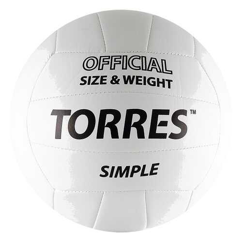 Волейбольный мяч Torres Simple V30105 №5 white в Декатлон