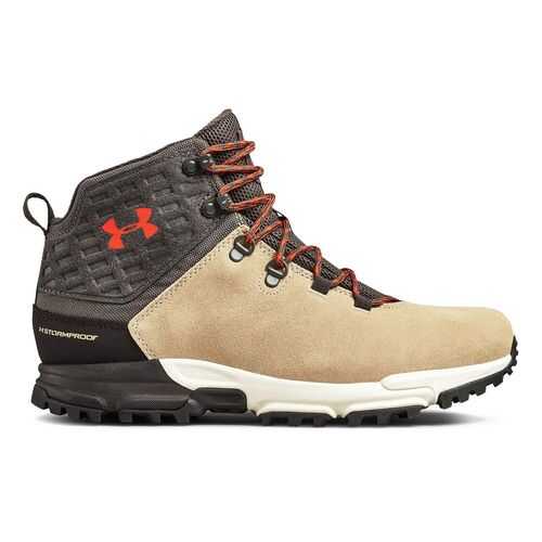 Ботинки Under Armour Brower Mid WP, city khaki/stone/radio red, 10 US в Декатлон