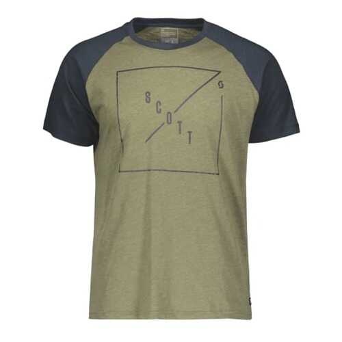 Футболка Scott 30 Casual Raglan, green moss melange/nightfall blue, XL INT в Декатлон