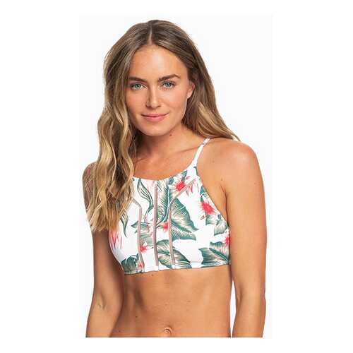 Верх купальника Roxy Dreaming Day ERJX303870, bright white tropical love sml, XL в Декатлон