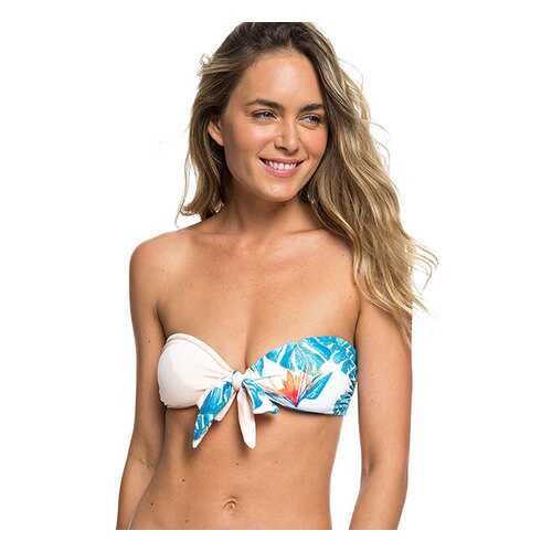 Верх купальника Roxy Summer Delight ERJX303926, bright white midnight paradise, S в Декатлон