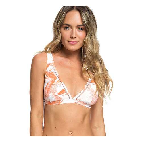 Верх купальника Roxy Tropical Sand ERJX303916, bright white jungle boogie, L в Декатлон