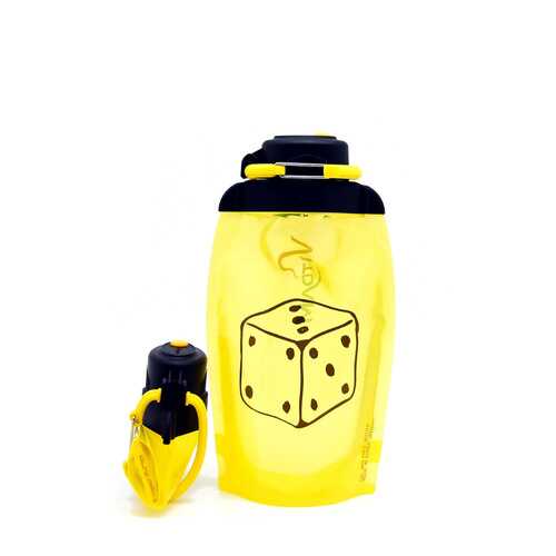 Складная эко бутылка, желтая, объём 500 мл (артикул B050YES-602) с рисунком в Декатлон
