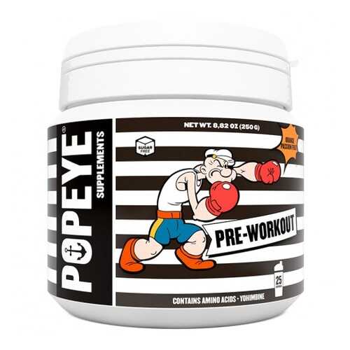 Предтренировочный комплекс Popeye Supplements Pre-Workout 250 г апельсин-маракуйя в Декатлон