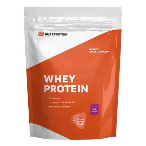 Протеин PureProtein Whey Protein 420 г клубника со сливками в Декатлон