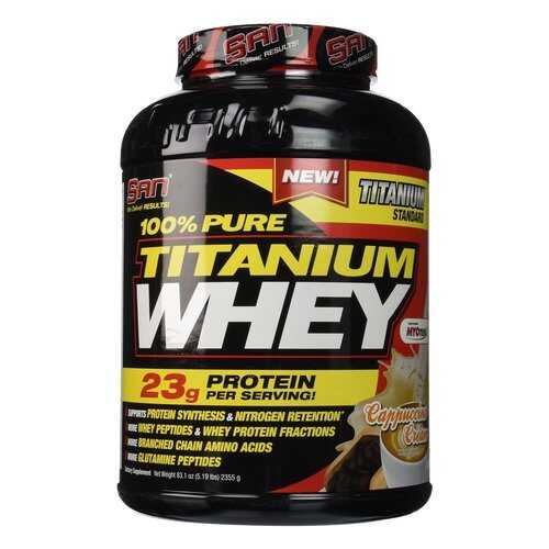 Протеин SAN Titanium Whey 100% Pure 2240 г Cappuccino Cream в Декатлон