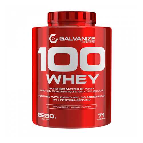 Протеин Сывороточный GALVANIZE 100 Whey Protein 2270 г вкус Белый шоколад с клубникой в Декатлон