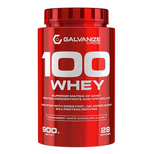 Протеин сывороточный GALVANIZE 100 Whey Protein 900 г вкус: Клубника со сливками в Декатлон