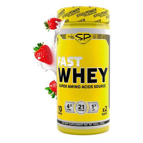 Протеин сывороточный STEEL POWER Fast Whey Protein Клубника 300 г в Декатлон