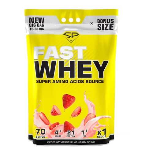 Сывороточный протеин Fast Whey, 2100 г, Клубника, SteelPower в Декатлон