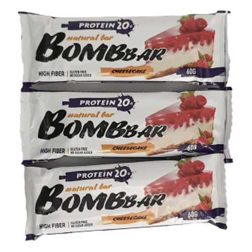 Батончик Bombbar Protein 3 60 г, 3 шт., малиновый чизкейк в Декатлон