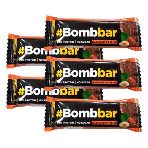 Батончик Bombbar Protein Bar In Chocolate 5 40 г, 5 шт., фундучное пралине в Декатлон