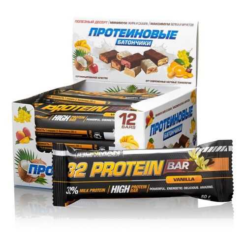 Батончик IRONMAN 32 Protein bar 12штх50г ваниль/темная глазурь в Декатлон