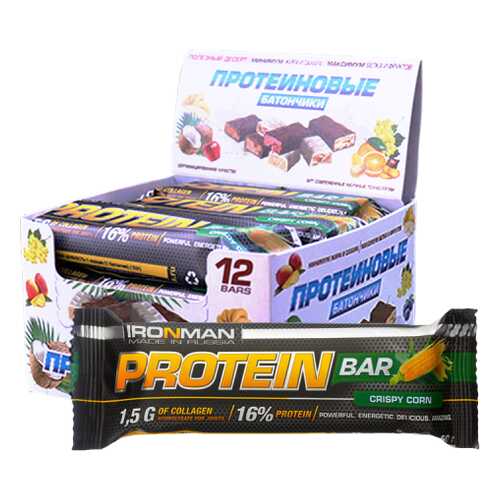 Батончик Ironman Protein Bar 12 50 г, 12 шт., кукуруза в Декатлон