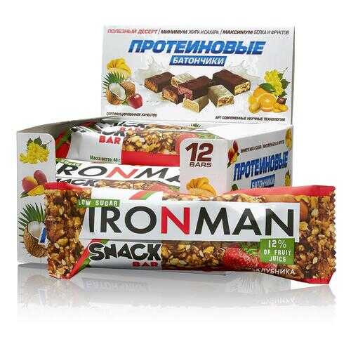 Батончик Ironman Snack Bar 12 40 г, 12 шт., клубника в Декатлон