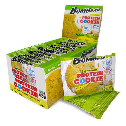 BOMBBAR Protein Cookie низкокалорийные 40 г, 12 шт, вкус: фисташка в Декатлон