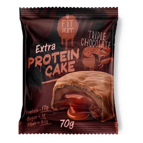 Печенье Fit Kit Extra Protein Cake 24 70 г, 24 шт., triple chocolate в Декатлон