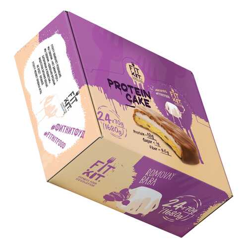 Печенье Fit Kit Protein Cake 24 70 г, 24 шт., ромовая баба в Декатлон