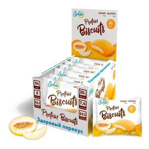 Печенье Solvie Protein Biscuits Дыня 40г (коробка 10шт) в Декатлон