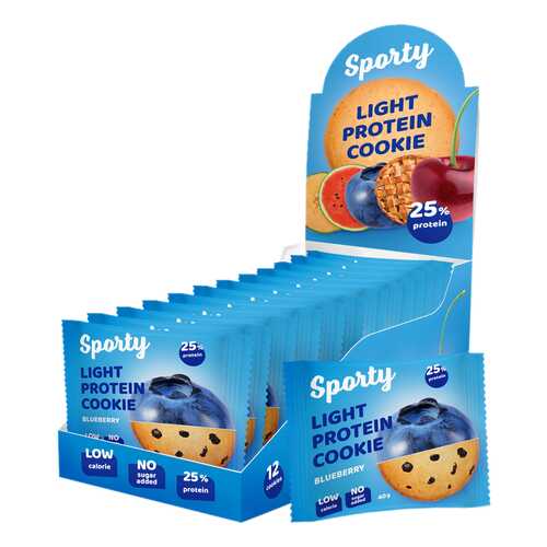 Печенье Sporty Light Protein Cookie 12 40 г, 12 шт., черника в Декатлон