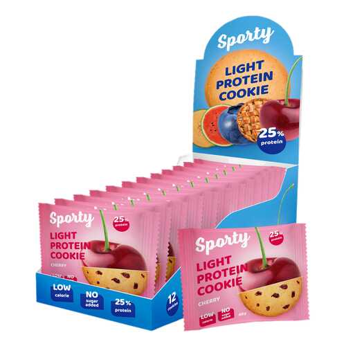 Печенье Sporty Light Protein Cookie 12 40 г, 12 шт., вишня в Декатлон