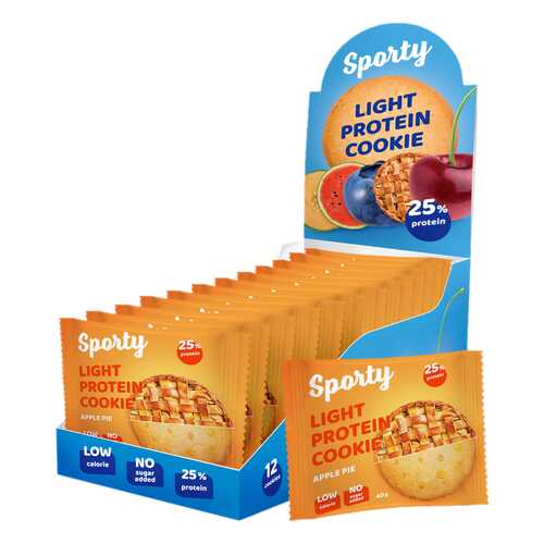 Печенье Sporty Light Protein Cookie 12 40 г, 12 шт., яблочный пирог в Декатлон