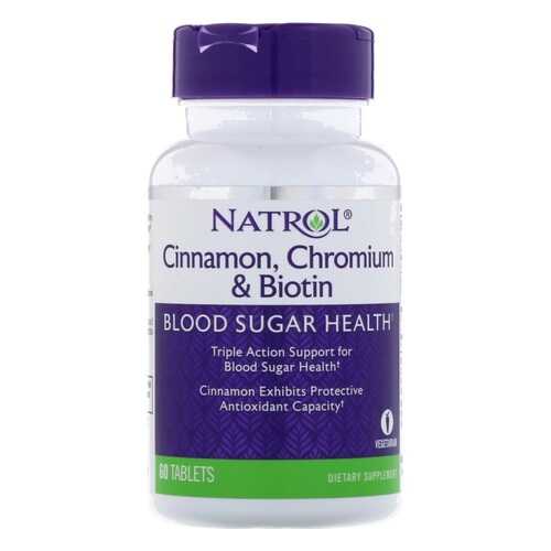 Natrol Витаминно-минеральный комплекс Natrol Cinnamon, Chromium & Biotin, 60 таб в Декатлон