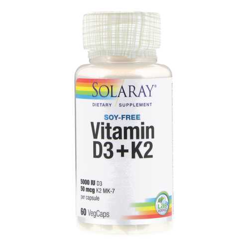 Витамин D3 и K2 Solaray D3 + K2 60 капсул в Декатлон
