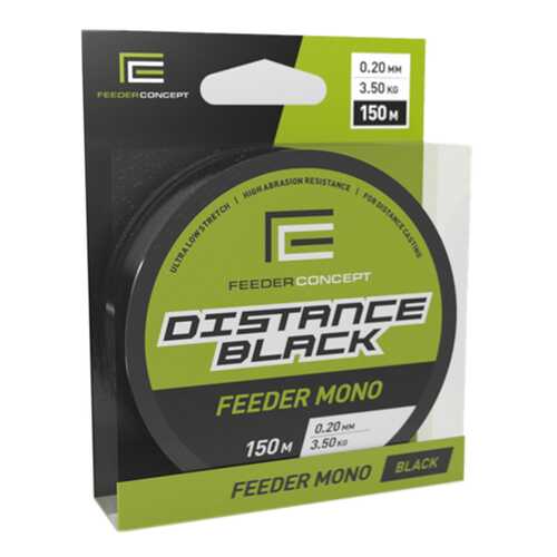 Леска монофильная Feeder Concept Distance Black 0,2 мм, 150 м, 3,5 кг в Декатлон