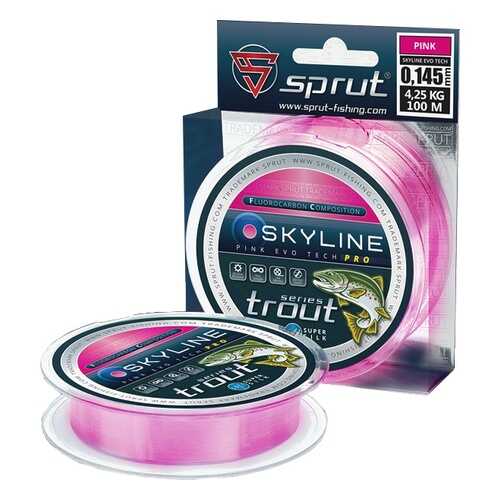 Леска монофильная Sprut Skyline Evo Tech Pro Pink 100 м, 0,145 мм, 4,25 кг в Декатлон