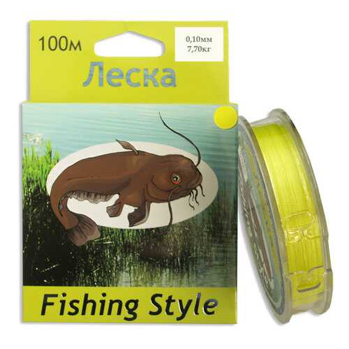 Леска плетеная Fishing Style RL2902 0,1 мм, 100 м, 7,7 кг желтая в Декатлон